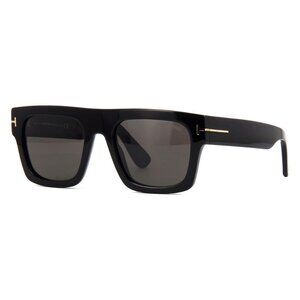 New TOM FORD Fausto Black Square FT0711 01A Sunglasses | Worn by Travis Kelce, A